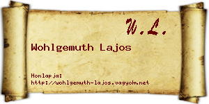 Wohlgemuth Lajos névjegykártya