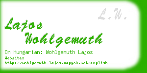 lajos wohlgemuth business card